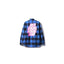 Anti Social Social Club Blue Black Plaid Pink Outline Logo Flannel Shirt