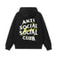 Anti Social Social Club Yellow Bolt Circle Logo Black Hoodie