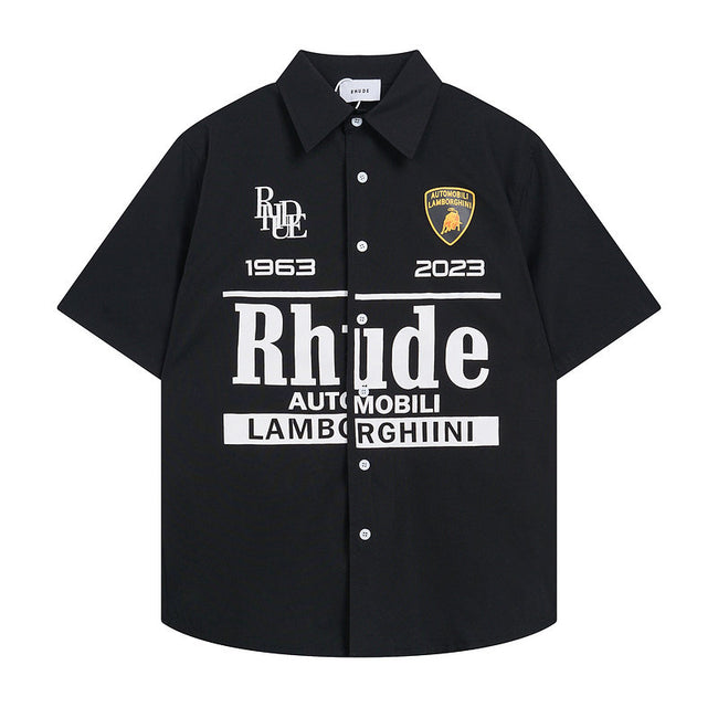 Rhude x Automobili Lamborghini Short Sleeve Button‑Up Shirt Hover Image