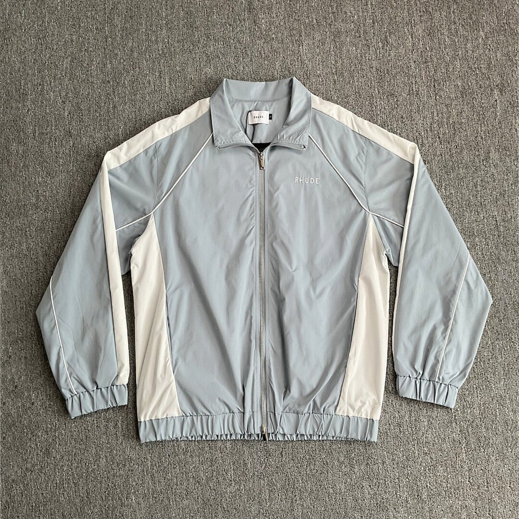 Rhude Grey White Color Block Track Jacket