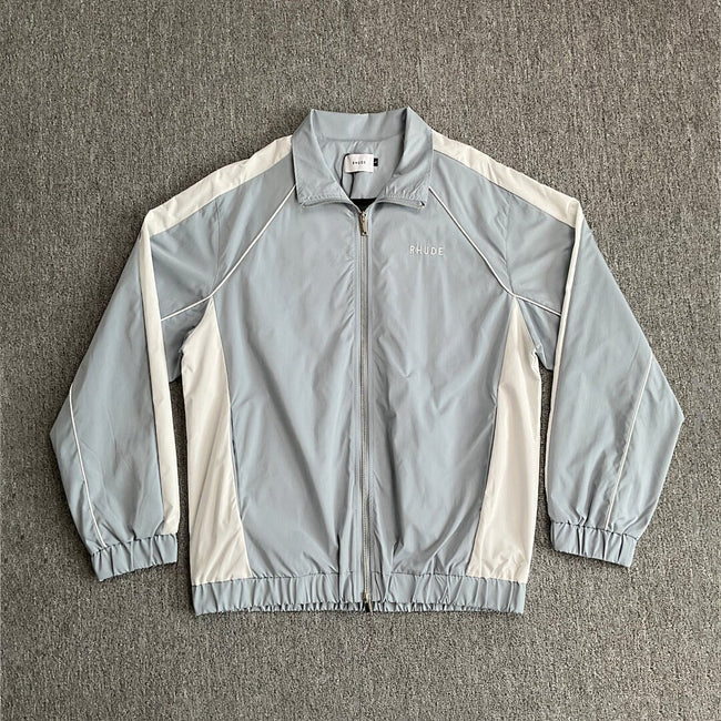 Rhude Grey White Color Block Track Jacket Hover Image