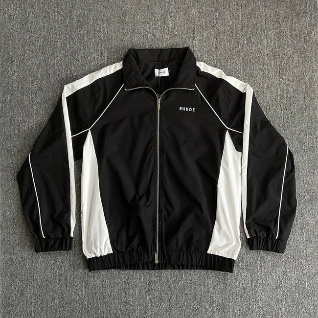 Rhude Black White Color Block Track Jacket Hover Image