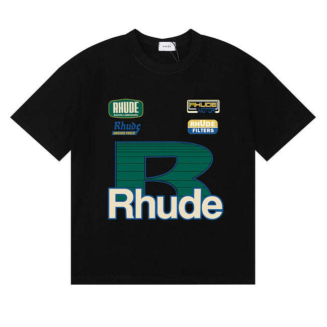 Rhude Big R Racing Logo Oversized Short Sleeve T‑Shirt Hover Image