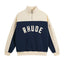 Rhude Color Block Quarter Zip Arch Logo Sweatshirt Navy