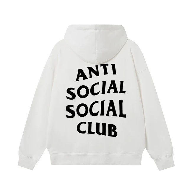 Anti Social Social Club Classic Black Logo White Hoodie Hover Image