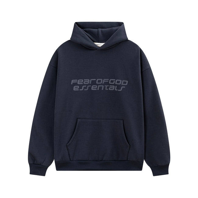 Fear Of God Essentials Silicone Letter Pullover Hoodie Navy Hover Image