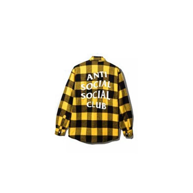 Anti Social Social Club Yellow Plaid Flannel Shirt Hover Image