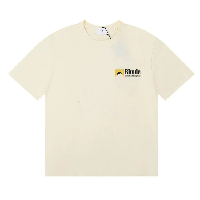 Rhude Small Mountain Logo Left Chest Oversized Tee Cream Hover Image