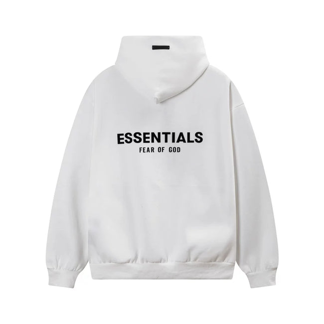 Fear Of God Essentials Back Logo Oversized Hoodie White Hover Image