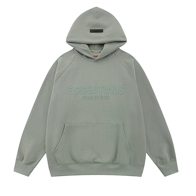 Fear Of God Essentials Tone‑on‑Tone Pullover Hoodie Dusty Sage Hover Image