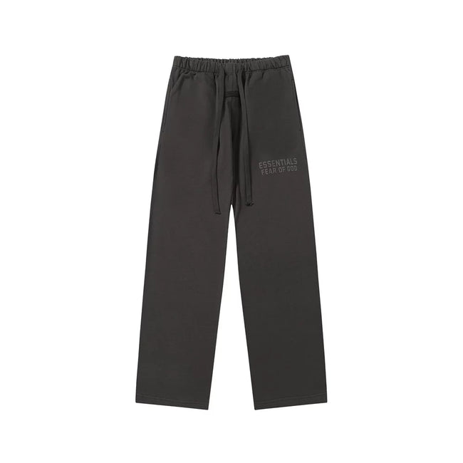 Fear Of God Essentials Tone‑on‑Tone Text Logo Straight‑Leg Sweatpants Charcoal Grey Hover Image