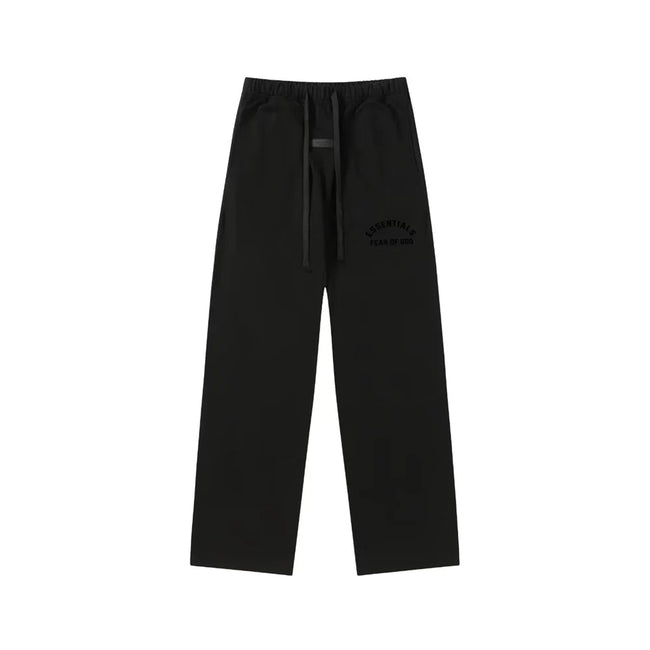 Fear Of God Essentials Arched Logo Straight‑Leg Sweatpants Black Hover Image
