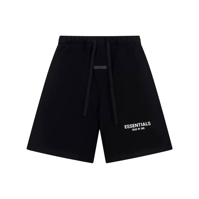 Fear Of God Essentials Logo Fleece Shorts Black Hover Image