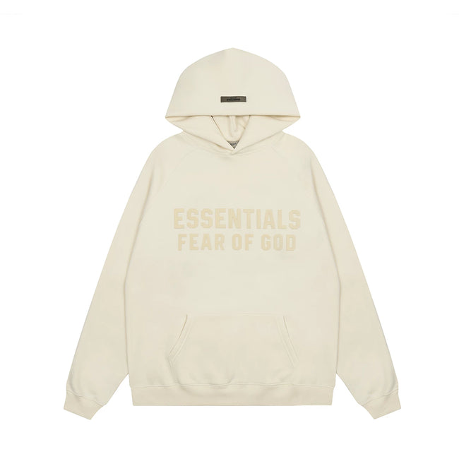 Fear Of God Essentials Double‑Line Plush Pullover Hoodie Cream Hover Image