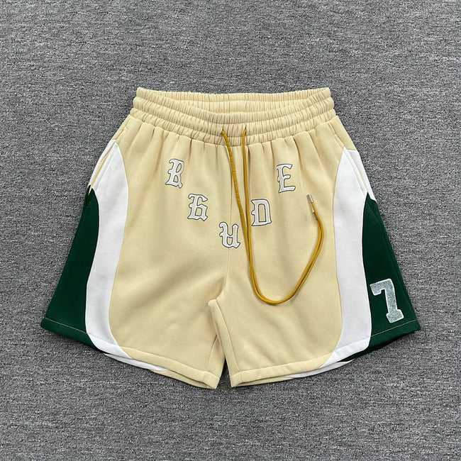Rhude Color Block Number 7 Casual Shorts Hover Image