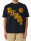 Rhude Varsity Gold Letter Crest Oversized T‑Shirt Black