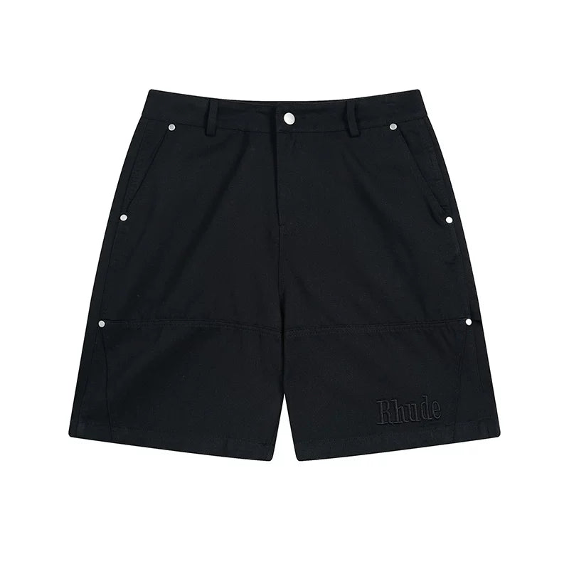 Rhude Black Rivet Cargo Shorts