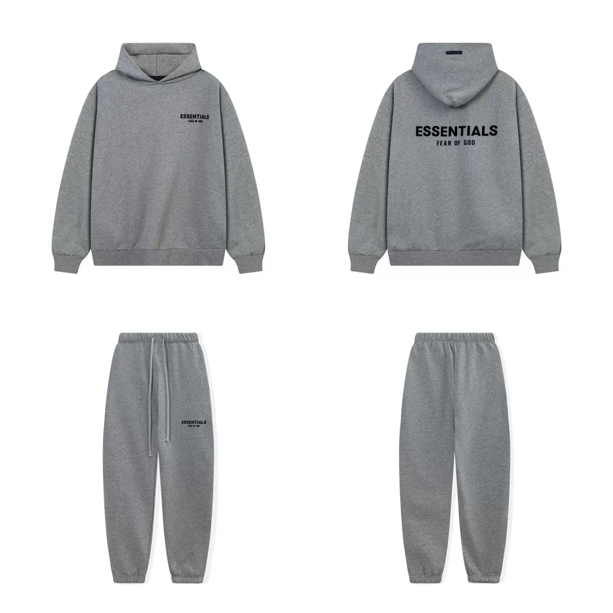 Fear Of God Essentials Hoodie Sweatpants Tracksuit Set Dark Heather Grey