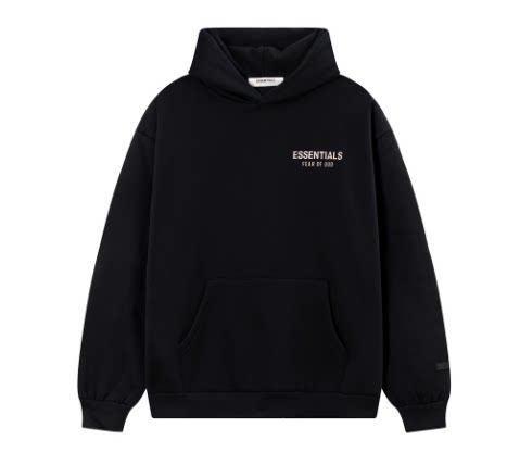 Fear Of God Essentials Hot Stamped Double Line Pullover Hoodie Black Hover Image