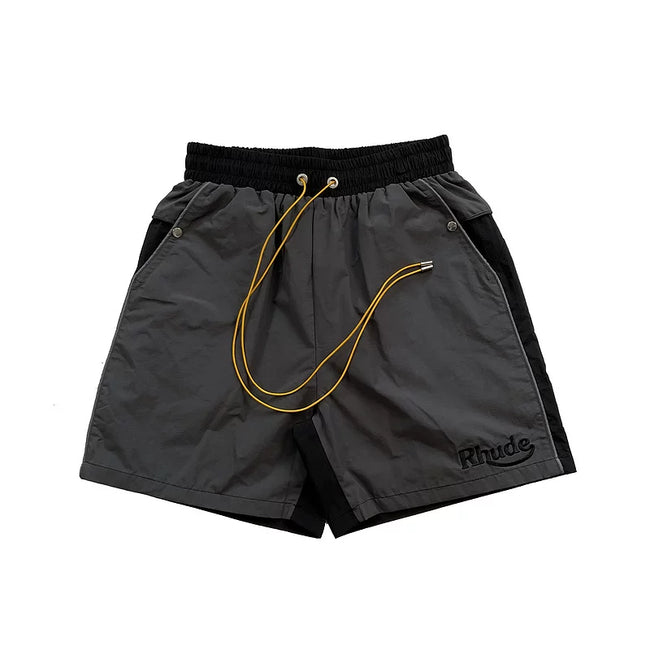 Rhude Grey Color Block Nylon Shorts Hover Image
