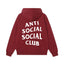 Anti Social Social Club Classic White Logo Burgundy Hoodie
