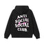 Anti Social Social Club Pink Bolt Circle Logo Black Hoodie