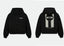 RHUDE Racing R Logo Full‑Zip Hoodie Black