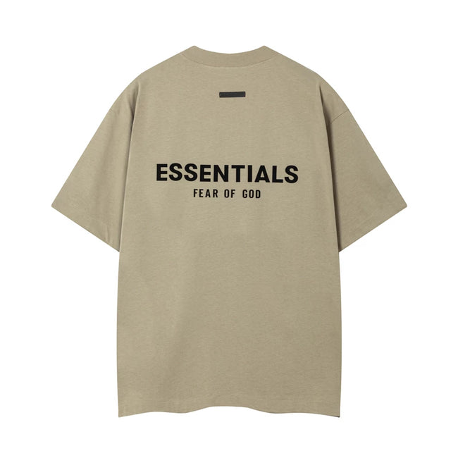 Fear Of God Essentials Double Line Back Logo Oversized T‑Shirt Taupe Hover Image