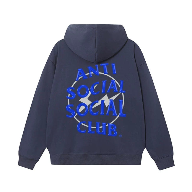 Anti Social Social Club Blue Logo Navy Hoodie Hover Image