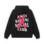 Anti Social Social Club Pink Cross Strike‑Out Logo Black Hoodie