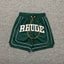 Rhude Teal Varsity Stripe Nylon Shorts