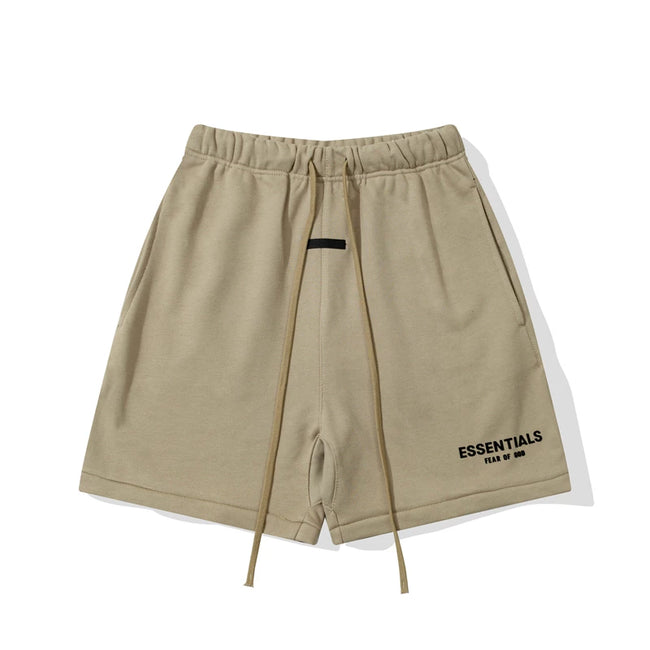 Fear Of God Essentials Logo Fleece Shorts Moss Taupe Hover Image