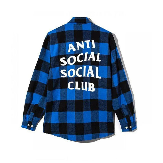 Anti Social Social Club Blue Plaid Flannel Shirt Hover Image