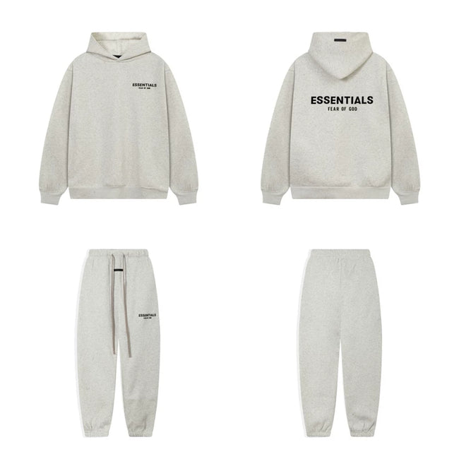 Fear Of God Essentials Hoodie Sweatpants Tracksuit Set Light Heather Grey Hover Image