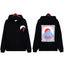 RHUDE Moon Chest Stamp Back Graphic Hoodie Black