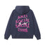 Anti Social Social Club Pink Logo Navy Hoodie