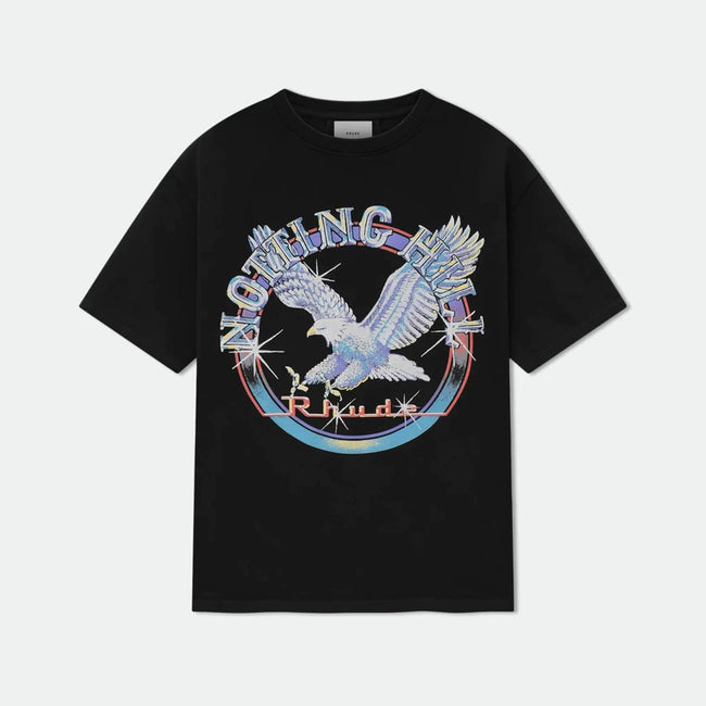 Rhude Nothing Hill Eagle Graphic Oversized T‑Shirt Black Hover Image