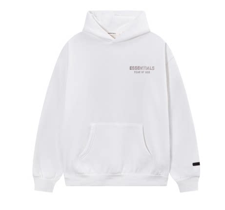 Fear Of God Essentials Hot Stamped Double Line Pullover Hoodie White Hover Image