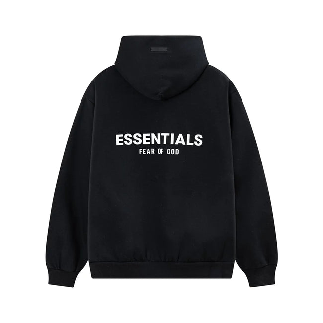Fear Of God Essentials Back Logo Oversized Hoodie Black Hover Image