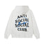 Anti Social Social Club Blue Bolt Circle Logo White Hoodie