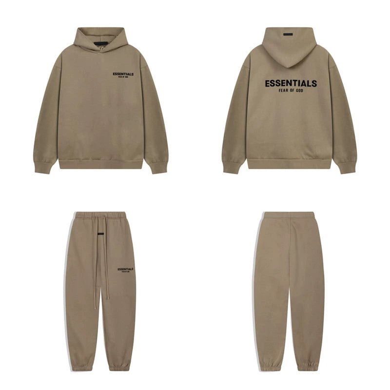 Fear Of God Essentials Hoodie Sweatpants Tracksuit Set Taupe