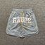 Rhude Grey Varsity Stripe Nylon Shorts