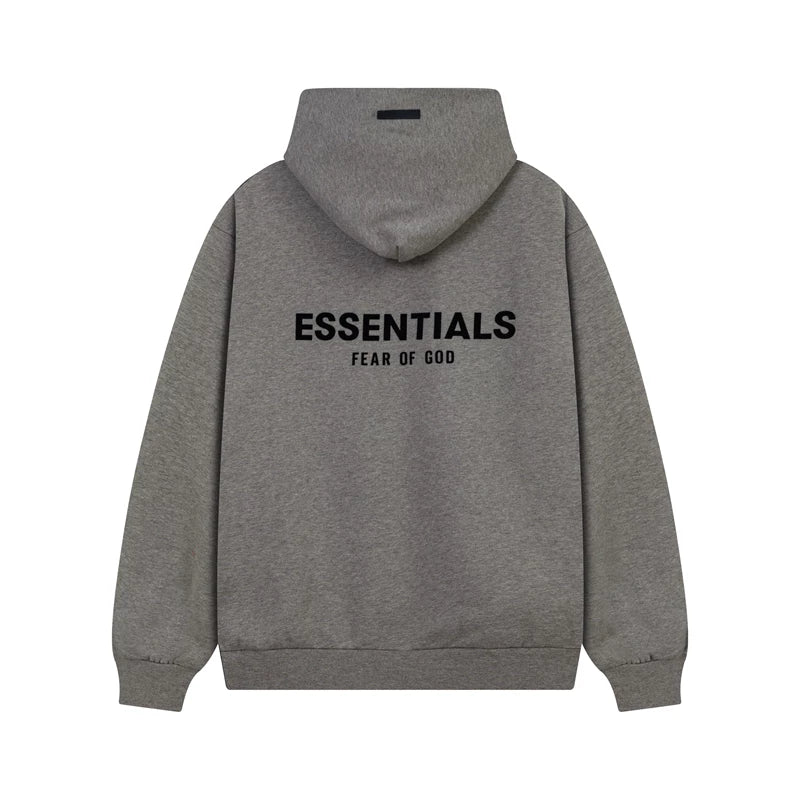 Fear Of God Essentials Back Logo Oversized Hoodie Medium Heather Grey
