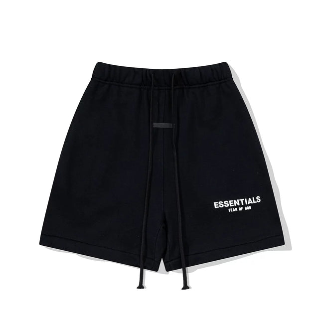 Fear Of God Essentials Logo Fleece Shorts Black Hover Image