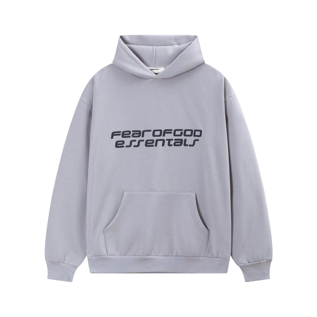Fear Of God Essentials Silicone Letter Pullover Hoodie Light Grey Hover Image