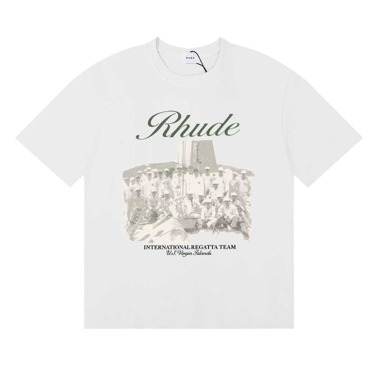 Rhude International Regatta Team Vintage Photo Print Oversized T‑Shirt