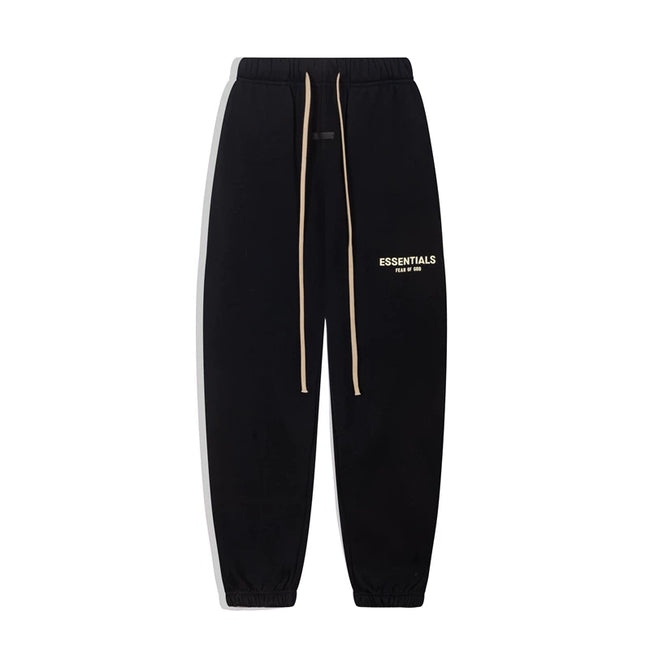 Fear Of God Essentials Gold Tone Logo Jogger Sweatpants Black Hover Image