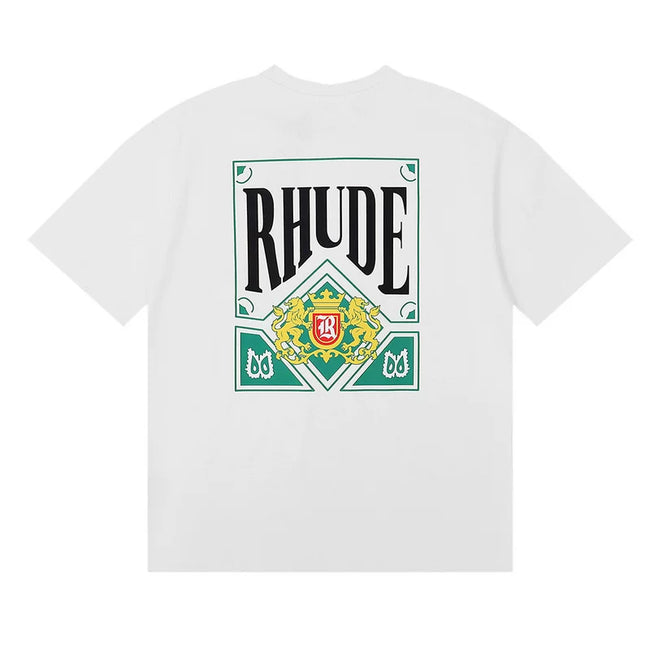 Rhude Men Royal Crest Graphic Street T‑Shirt Hover Image