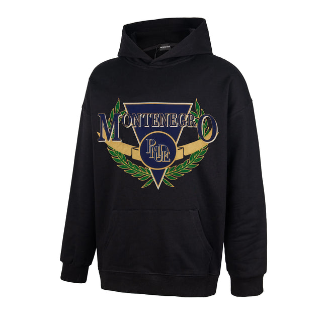 RHUDE Montenegro Laurel Crest Graphic Hoodie Black Hover Image